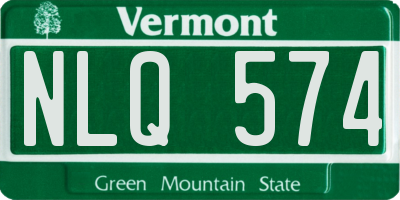VT license plate NLQ574