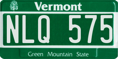 VT license plate NLQ575