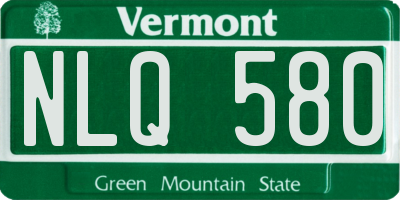 VT license plate NLQ580