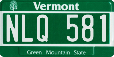 VT license plate NLQ581