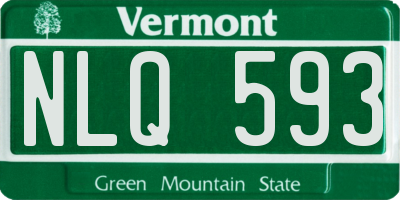 VT license plate NLQ593
