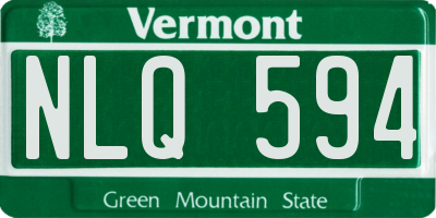 VT license plate NLQ594