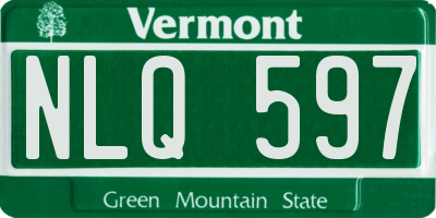 VT license plate NLQ597