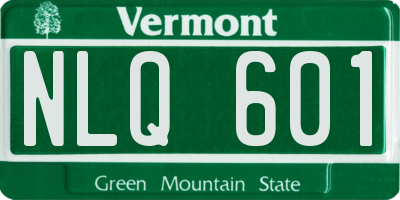 VT license plate NLQ601
