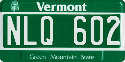 VT license plate NLQ602
