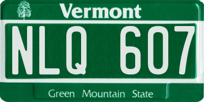 VT license plate NLQ607