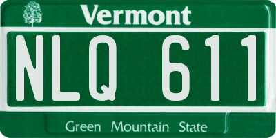 VT license plate NLQ611