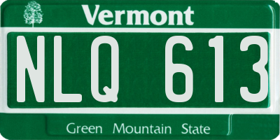 VT license plate NLQ613
