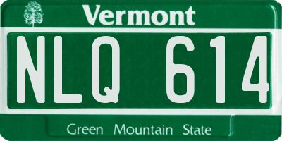 VT license plate NLQ614
