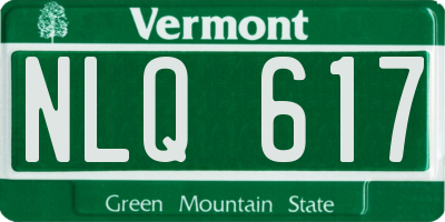VT license plate NLQ617