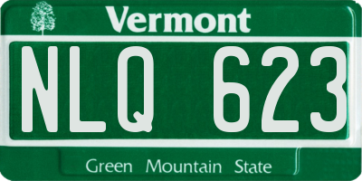 VT license plate NLQ623