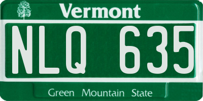 VT license plate NLQ635