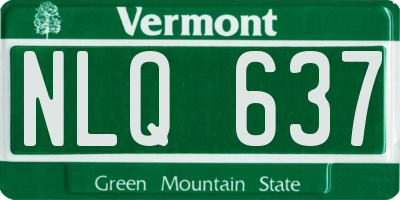 VT license plate NLQ637