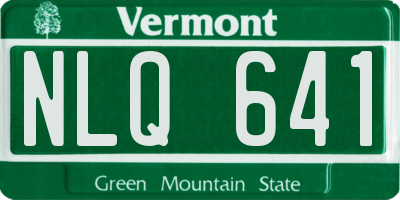 VT license plate NLQ641