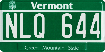 VT license plate NLQ644
