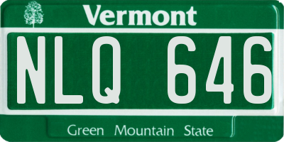VT license plate NLQ646