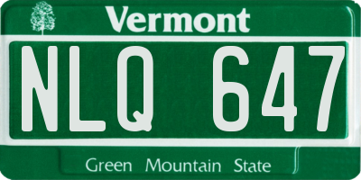 VT license plate NLQ647
