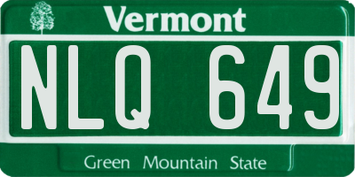 VT license plate NLQ649