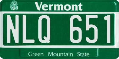VT license plate NLQ651