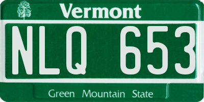 VT license plate NLQ653