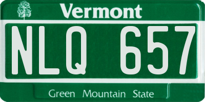 VT license plate NLQ657