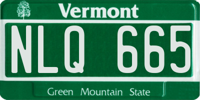 VT license plate NLQ665