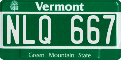 VT license plate NLQ667