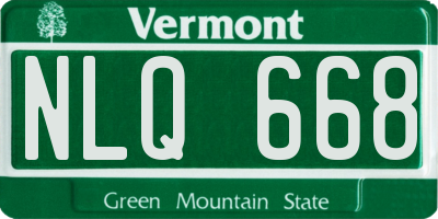 VT license plate NLQ668