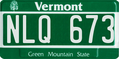 VT license plate NLQ673