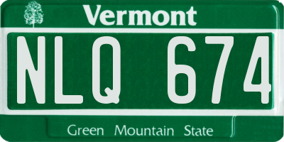 VT license plate NLQ674