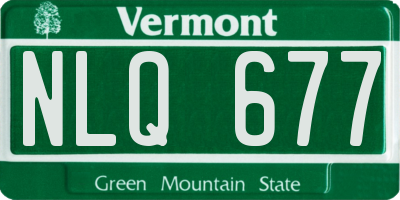 VT license plate NLQ677