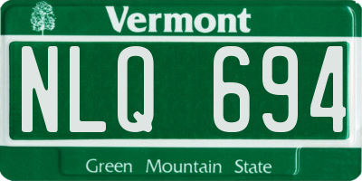 VT license plate NLQ694