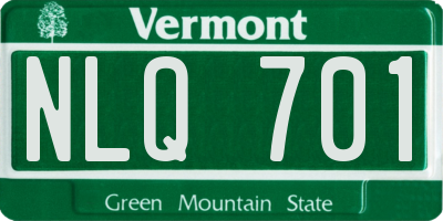 VT license plate NLQ701