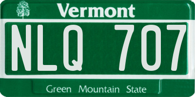 VT license plate NLQ707