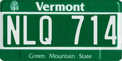 VT license plate NLQ714