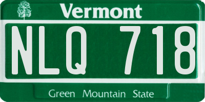 VT license plate NLQ718
