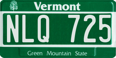 VT license plate NLQ725