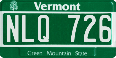 VT license plate NLQ726