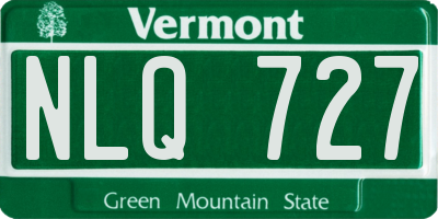 VT license plate NLQ727