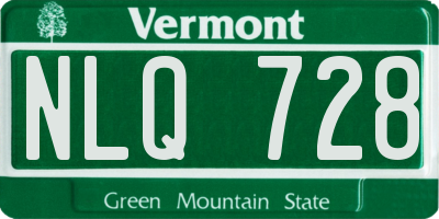 VT license plate NLQ728