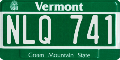 VT license plate NLQ741
