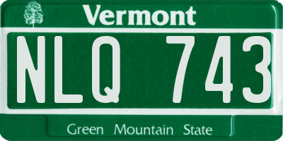 VT license plate NLQ743