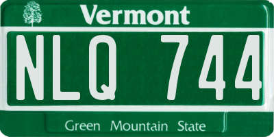 VT license plate NLQ744