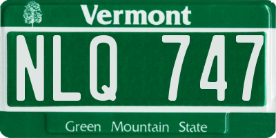 VT license plate NLQ747