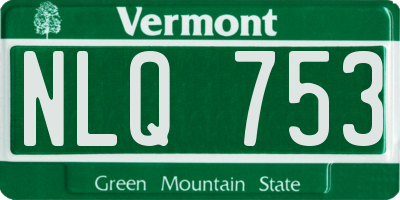 VT license plate NLQ753