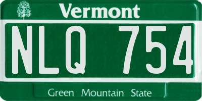 VT license plate NLQ754
