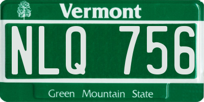 VT license plate NLQ756