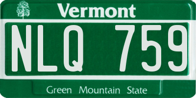VT license plate NLQ759