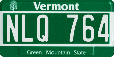 VT license plate NLQ764