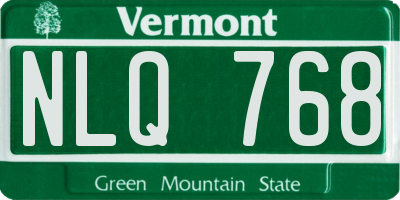 VT license plate NLQ768